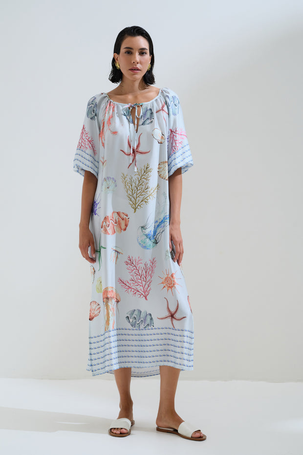 Φόρεμα εμπριμέ κοχύλια