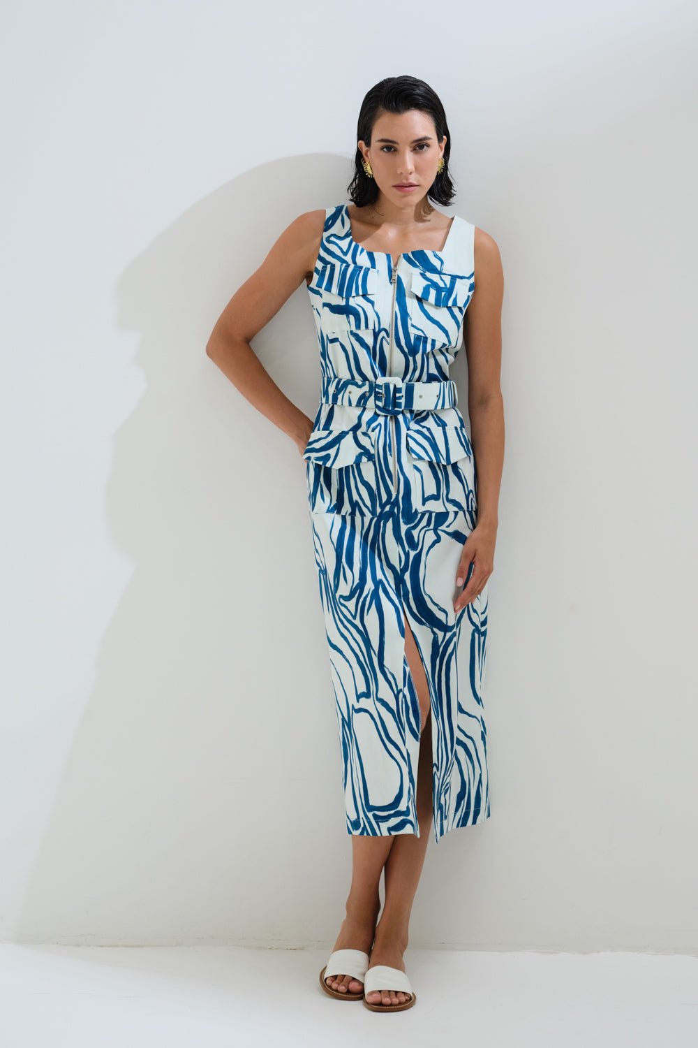 Φόρεμα ίσιο τσέπες μπροστά