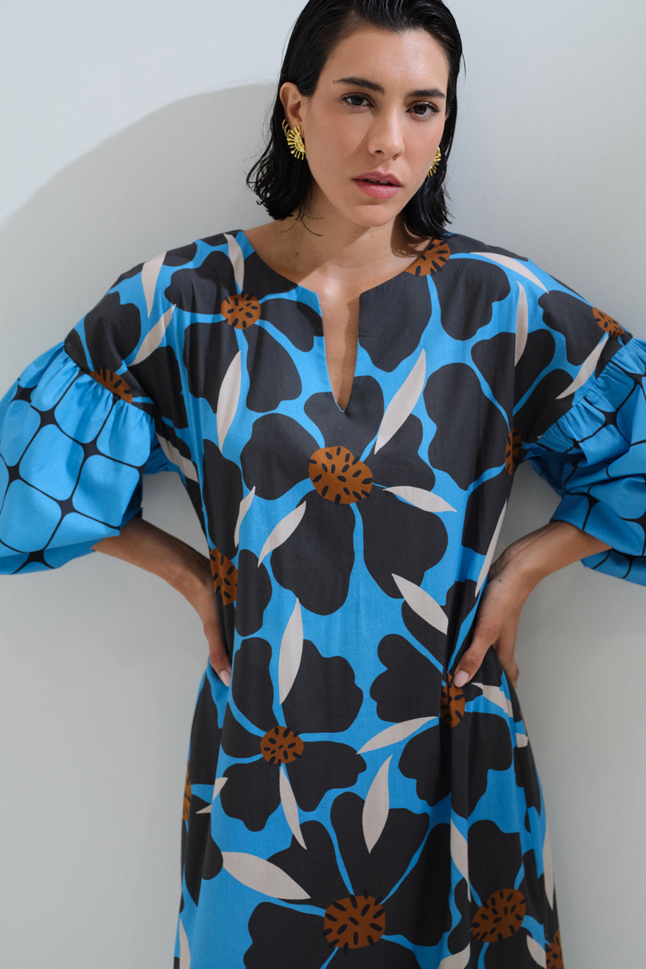 Φόρεμα λουλούδια καρό