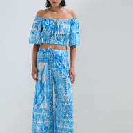 Cropped pants shell print