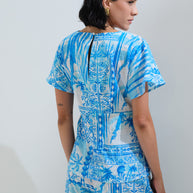 Cropped pants shell print