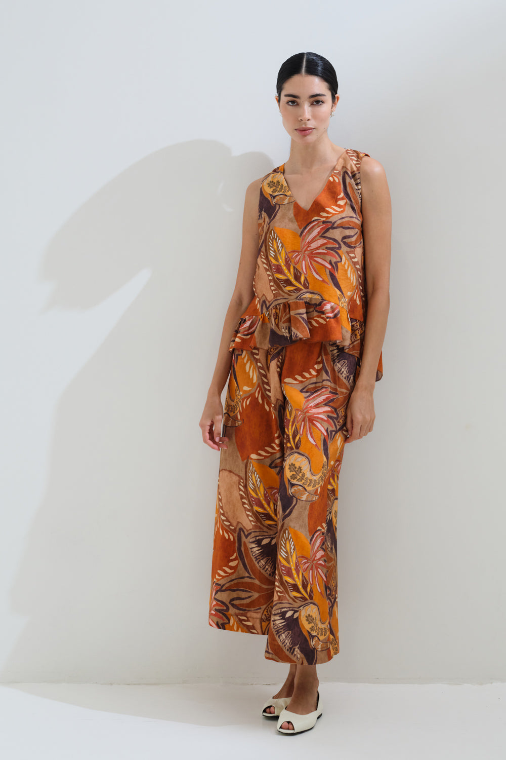 Παντελόνι εμπριμέ crop