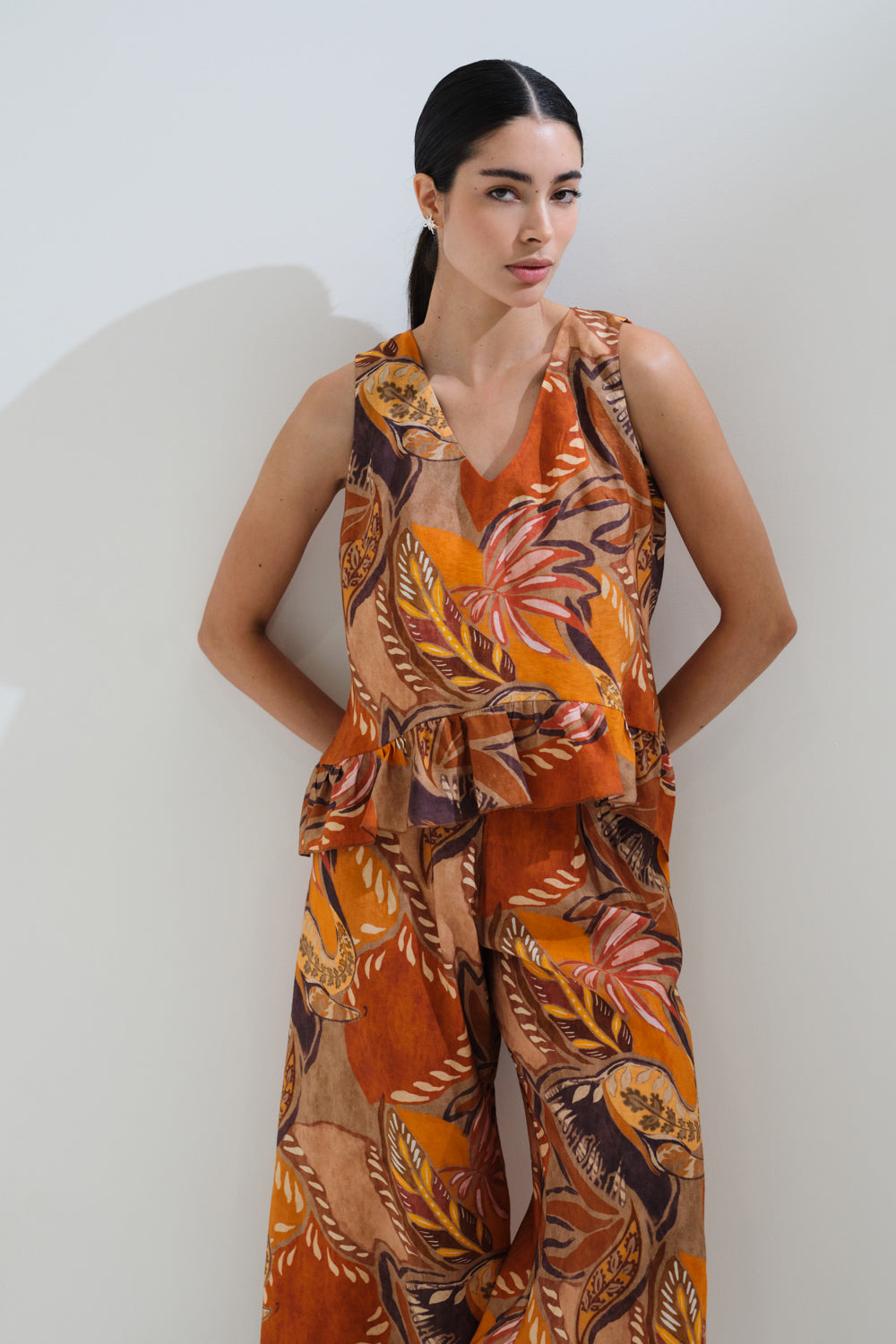 Παντελόνι εμπριμέ crop