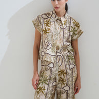 Παντελόνι crop εμπριμέ