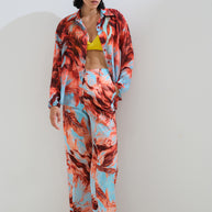 Printed stretch pants