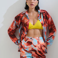 Printed stretch pants