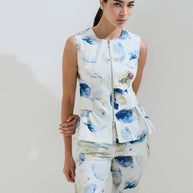 Μπλούζα με βολάν και φερμουάρ