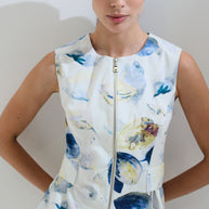 Μπλούζα με βολάν και φερμουάρ