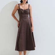 Φόρεμα μονόχρωμο άλφα γραμμή