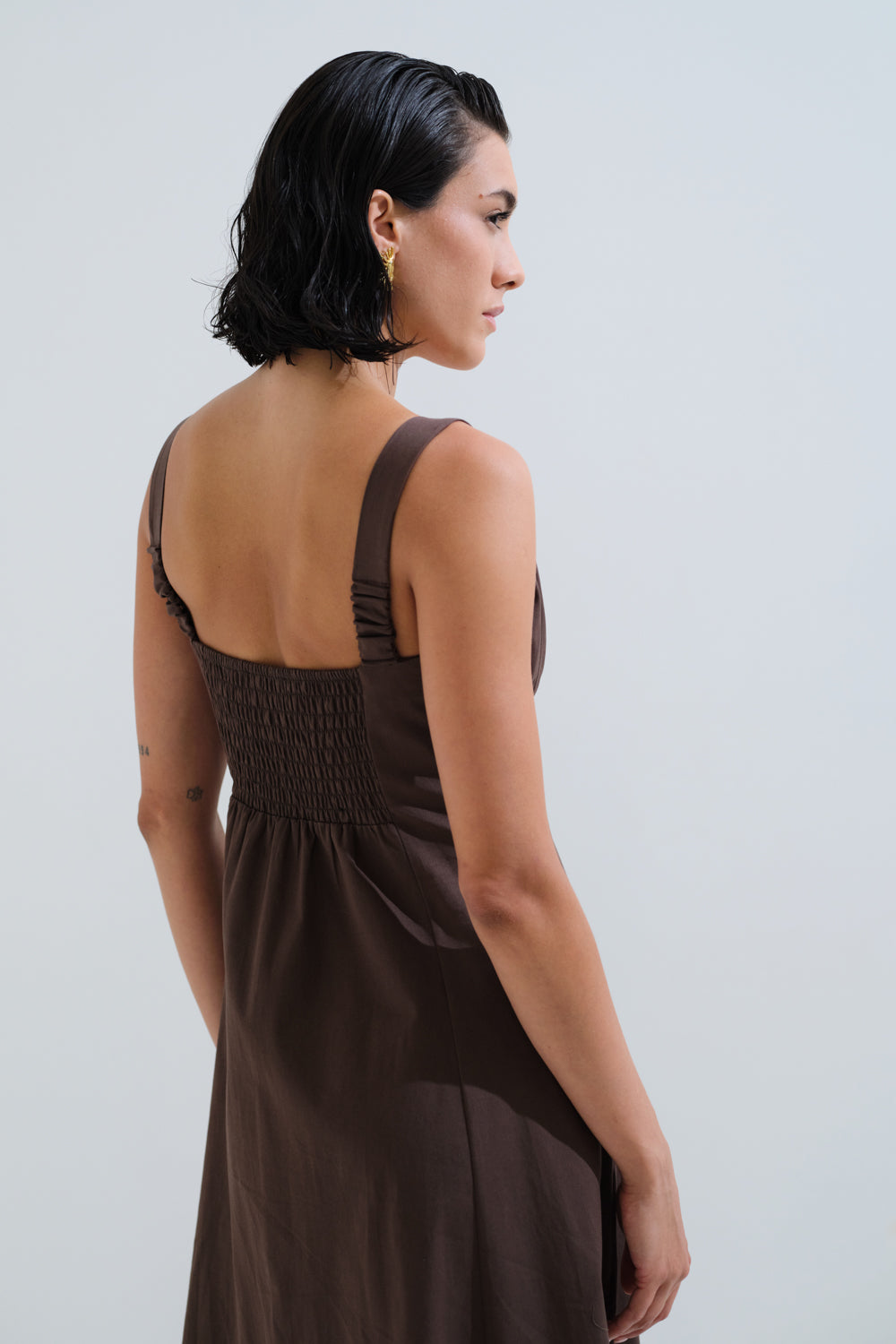 Φόρεμα μονόχρωμο άλφα γραμμή