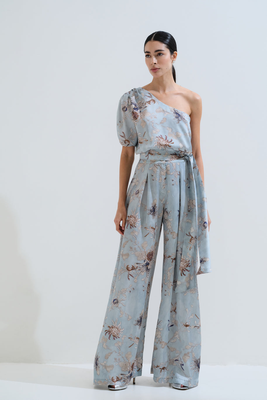 Wide leg satin pants