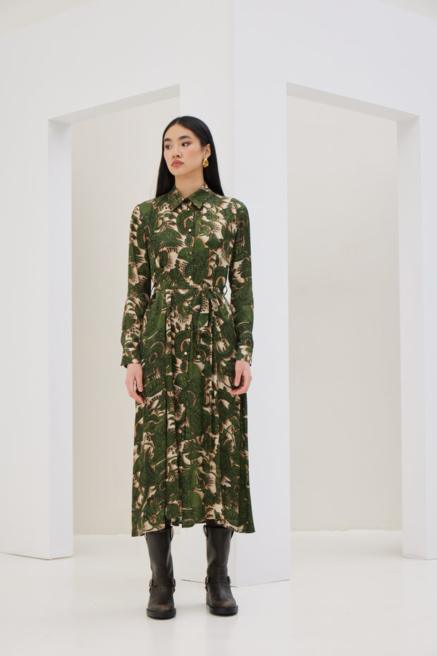 Green Printed Dress