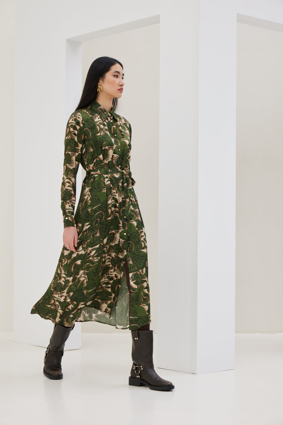 Green Printed Dress