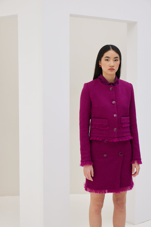 Σακάκι Tweed με Ξέφτια