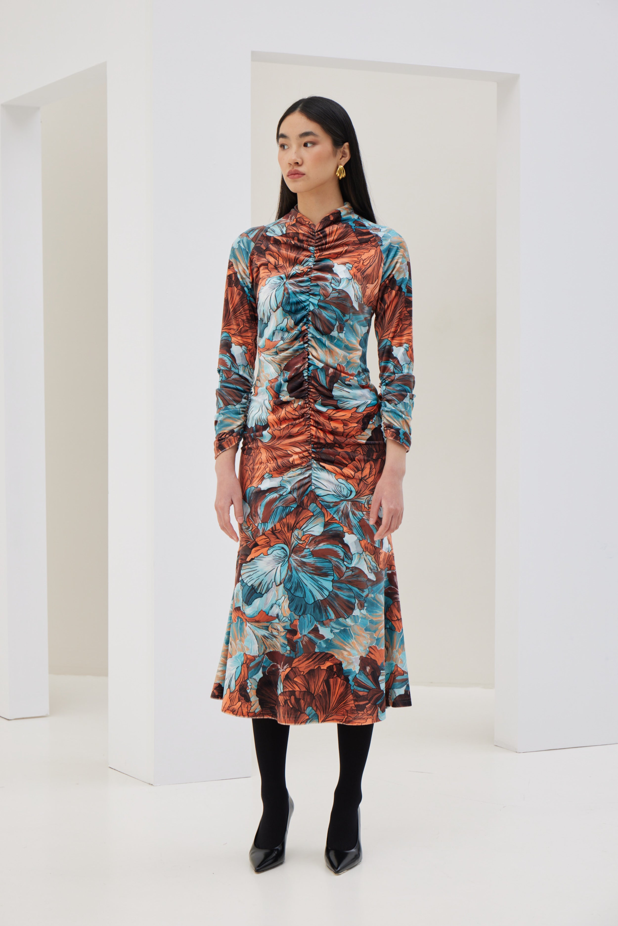 Velvet Dress with Sash