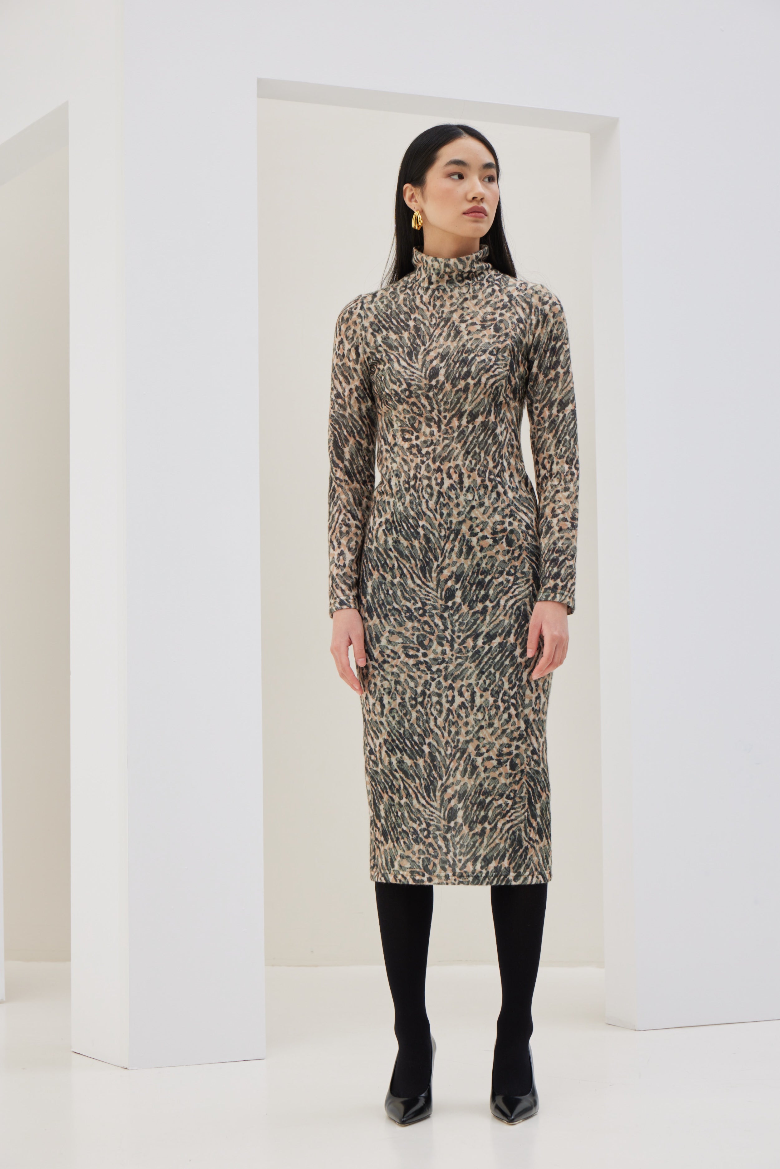 Knitted Turtleneck Dress