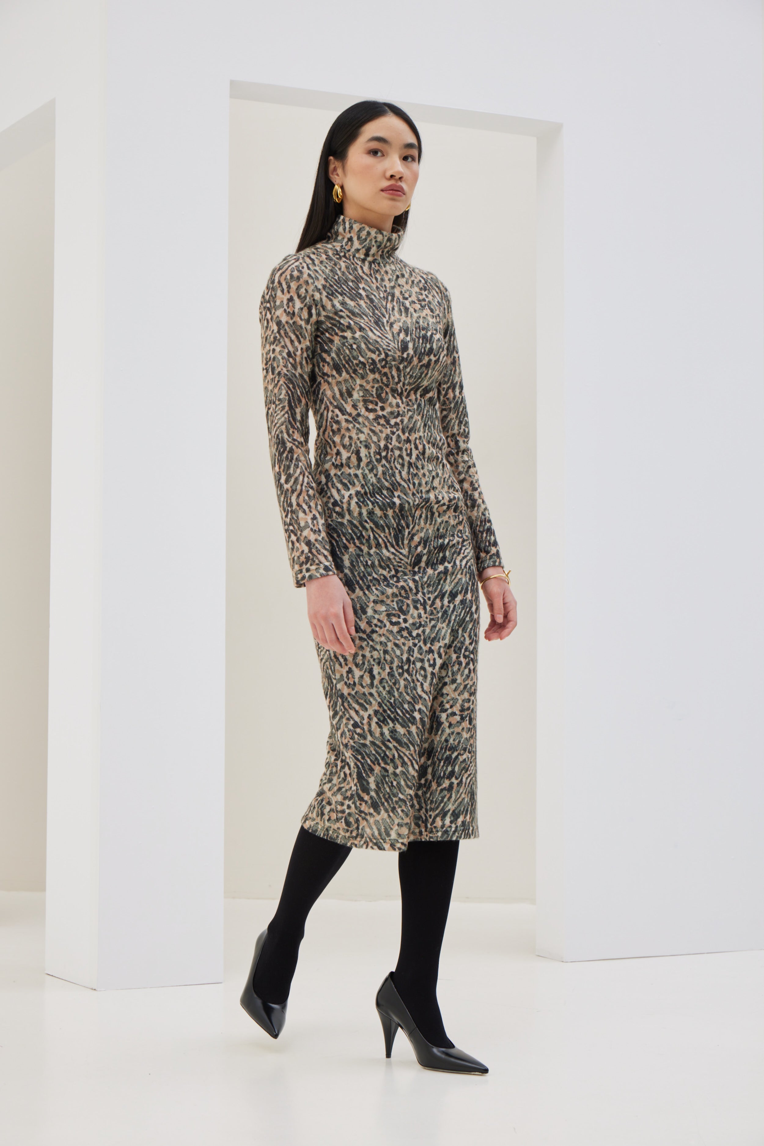 Knitted Turtleneck Dress