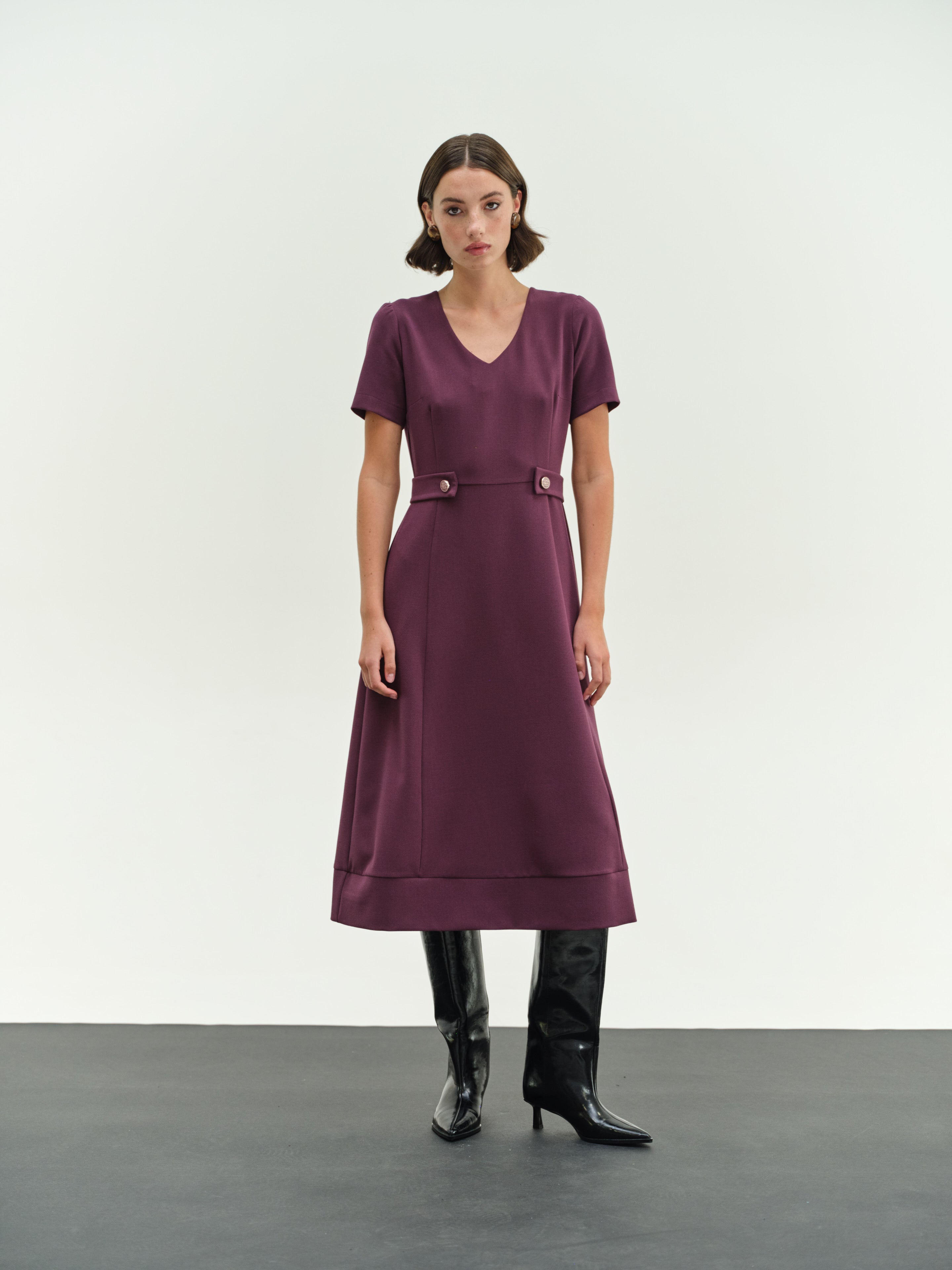 Φόρεμα κρεπ κλος midi