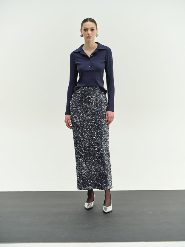 Φούστα παγιέτα midi