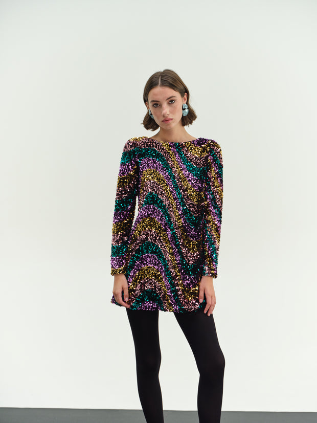 Φόρεμα κοντό παγιέτα