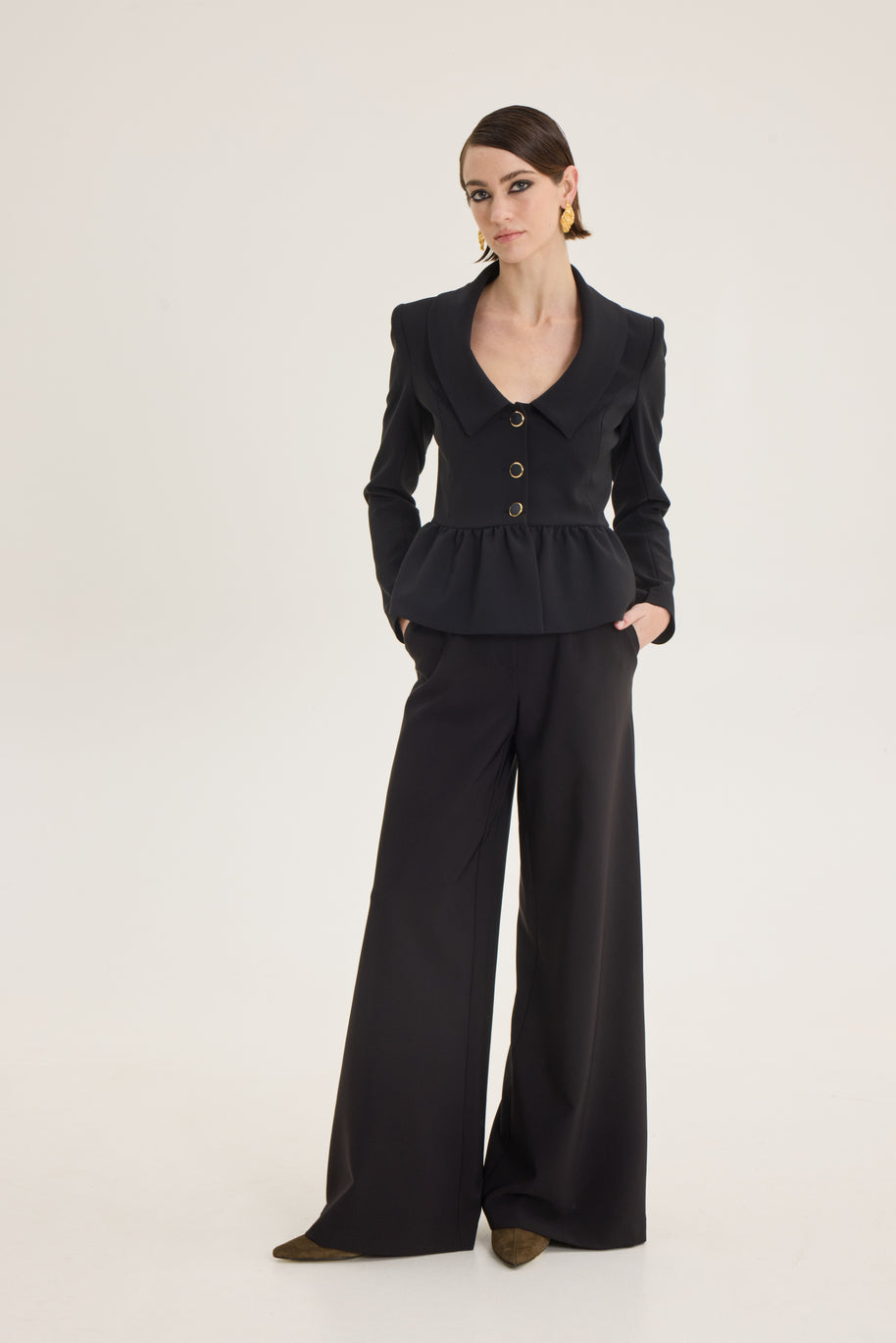 Waist ruffle jacket