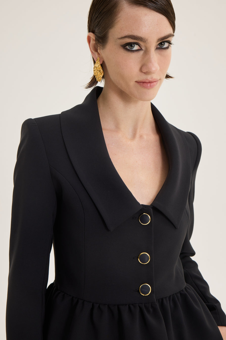Waist ruffle jacket