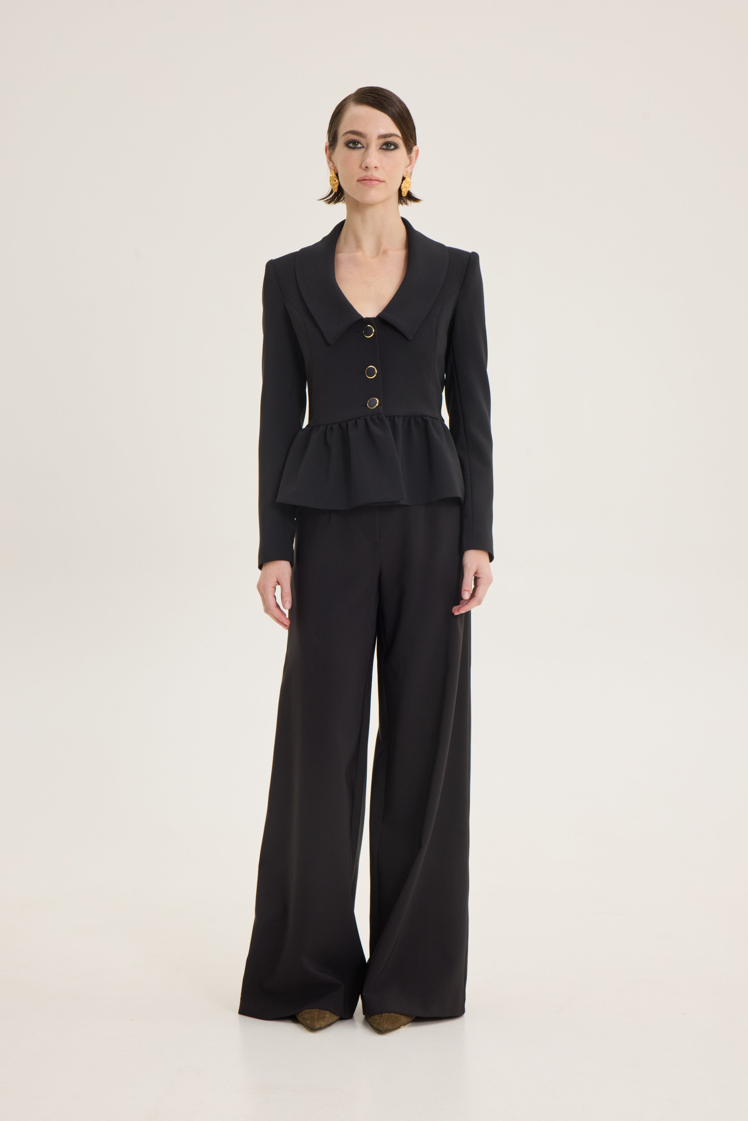 Waist ruffle jacket