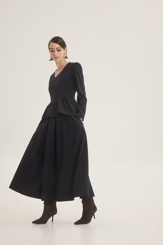 Midi pleated skirt