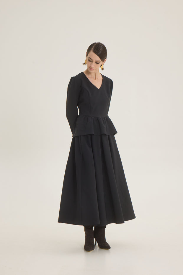 Midi pleated skirt
