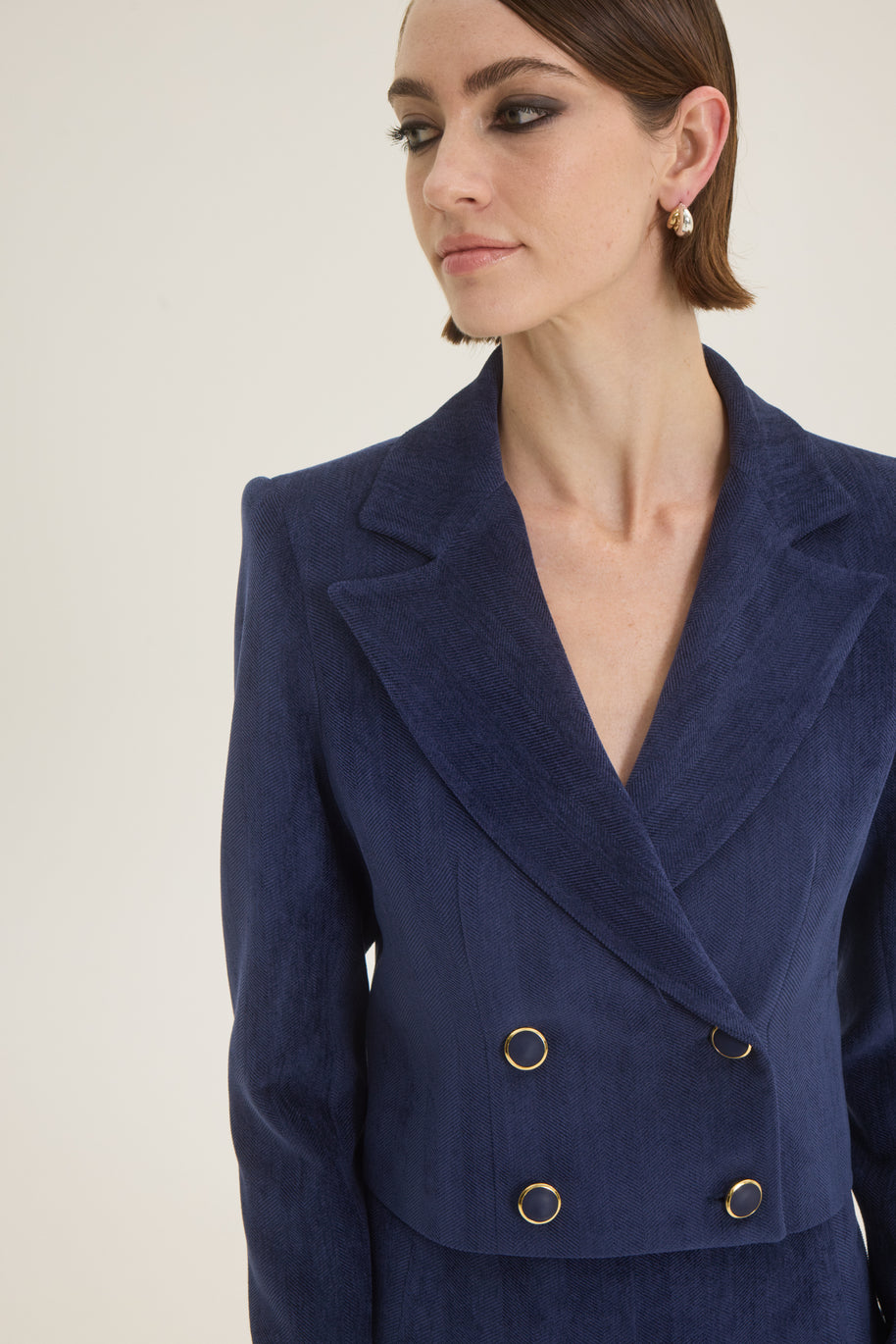 Short double-breasted blazer