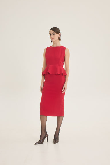 Φόρεμα peplum κρέπ