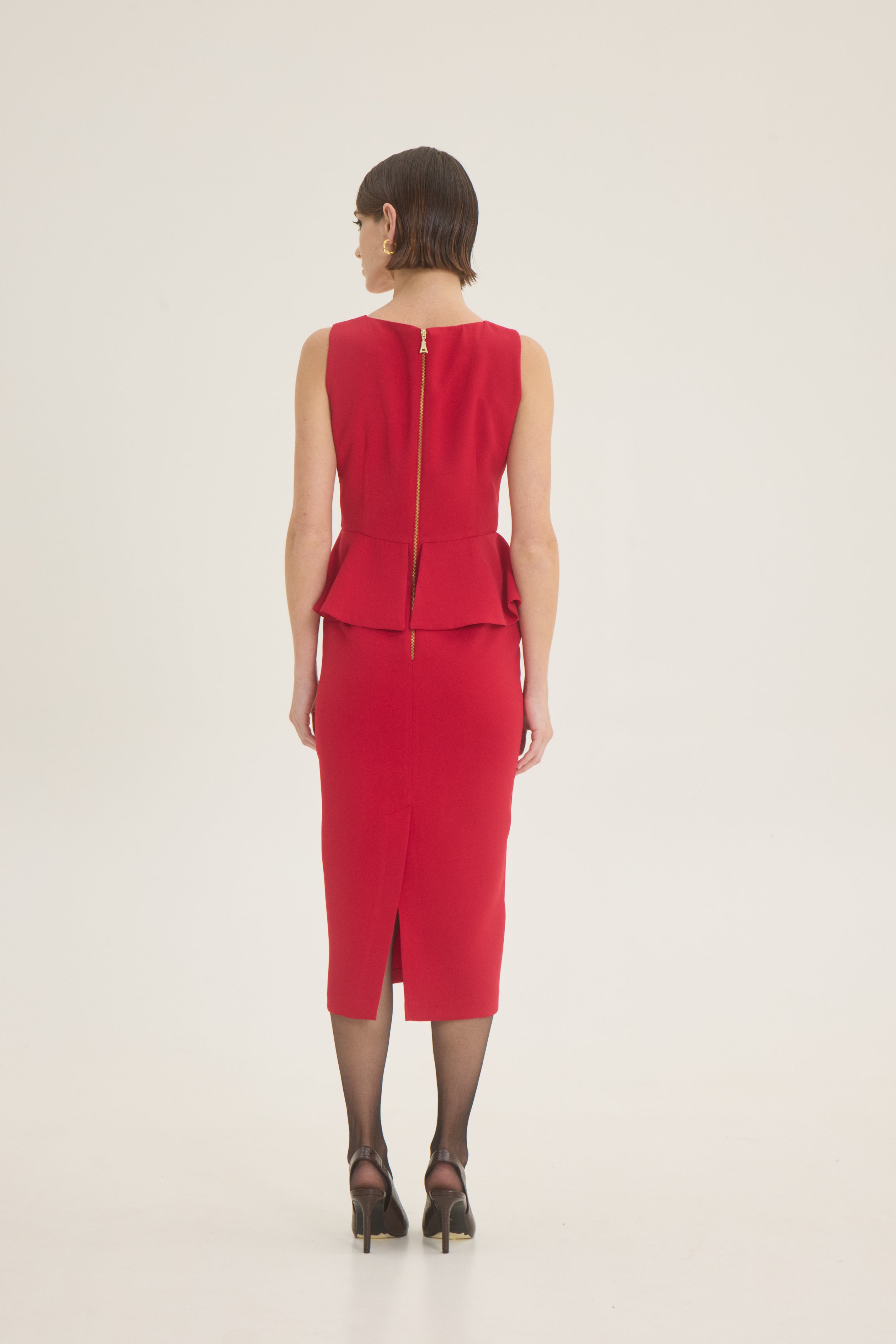 Φόρεμα peplum κρέπ