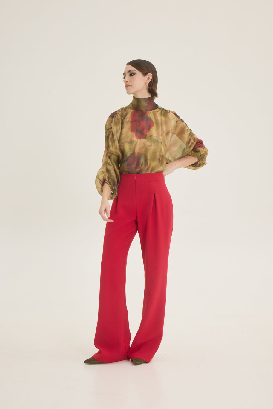 Organza printed blouse 