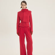 Jacket with scarf and belt