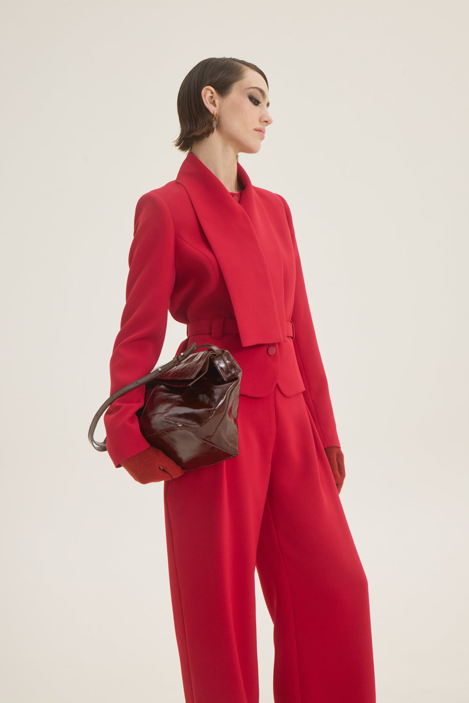 Jacket with scarf and belt