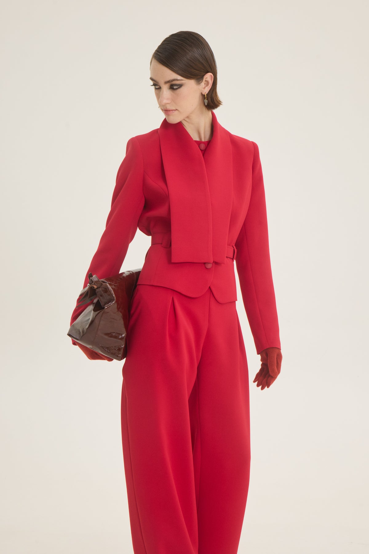 Jacket with scarf and belt