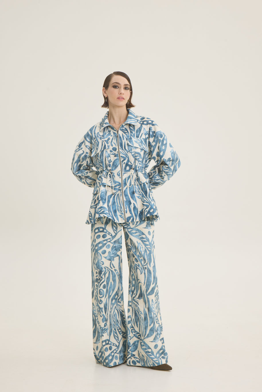 Blue printed jacket