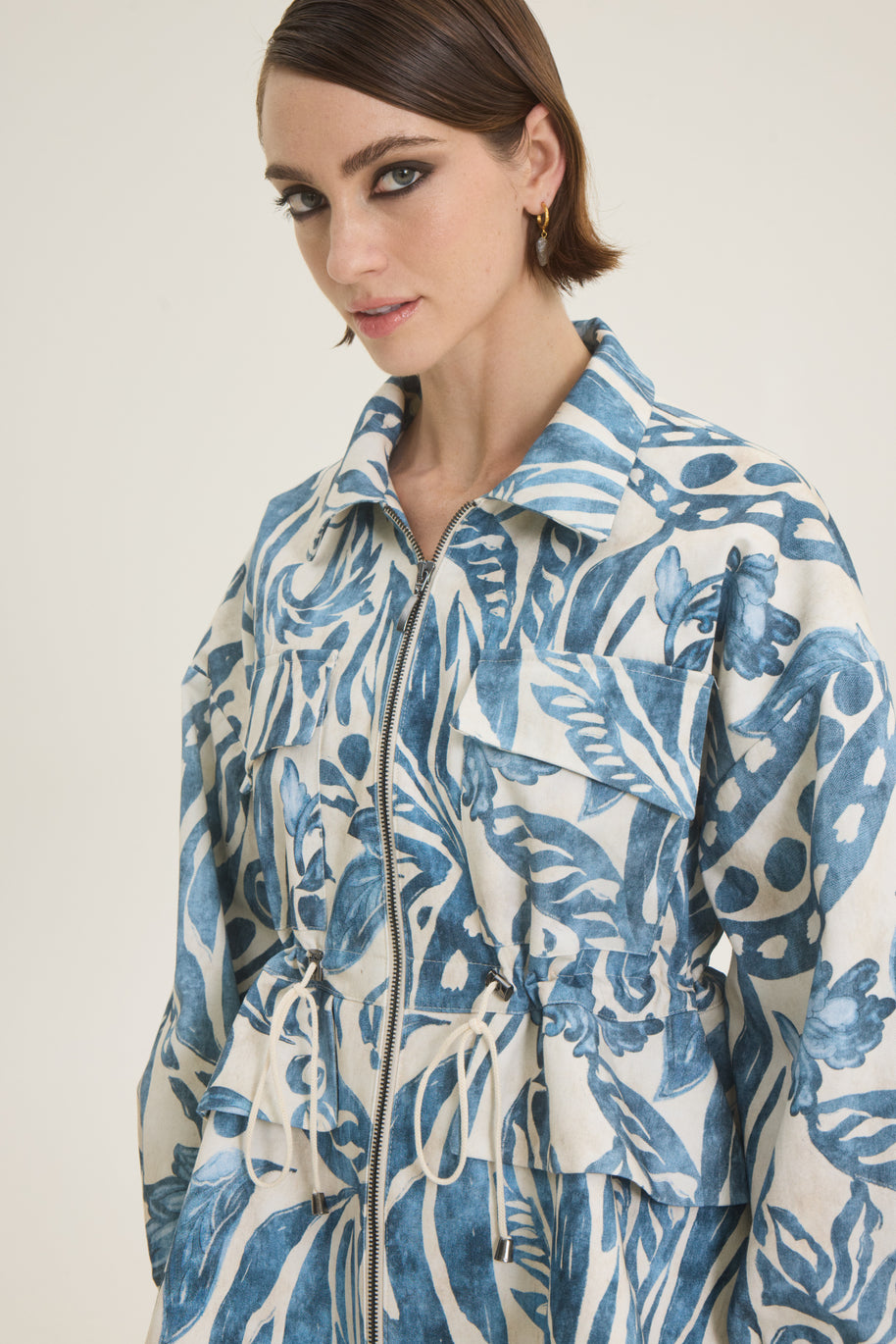 Blue printed jacket