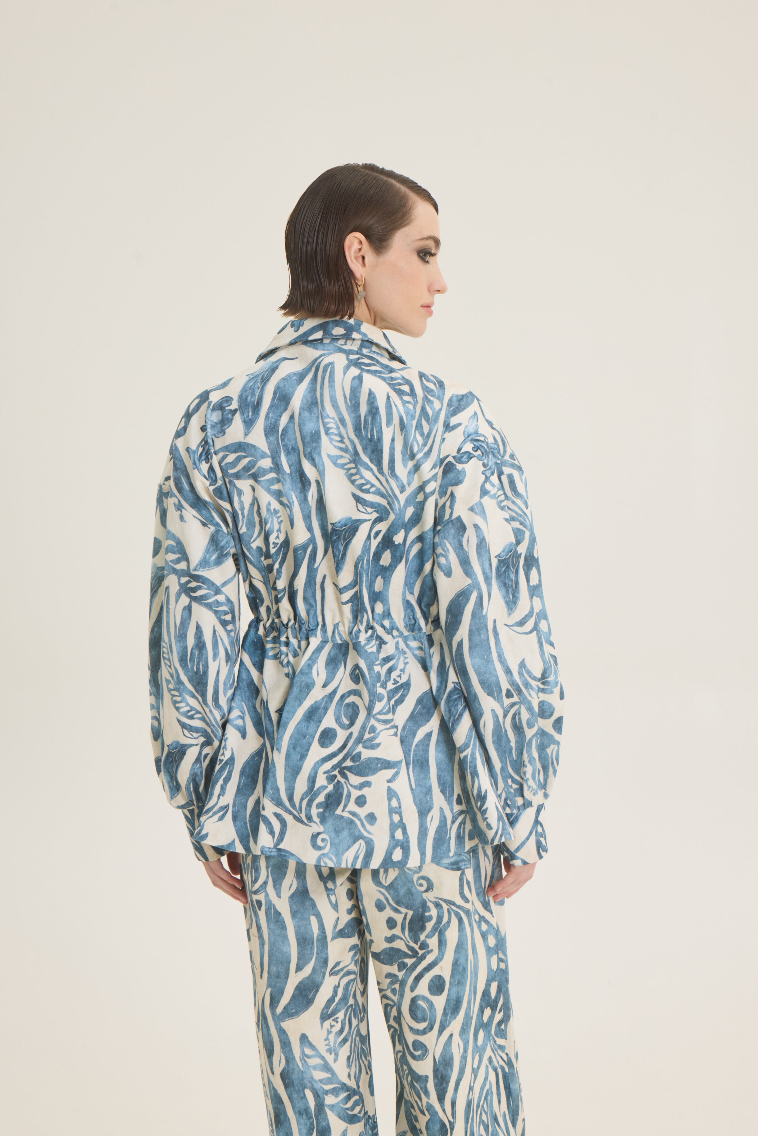 Blue printed jacket