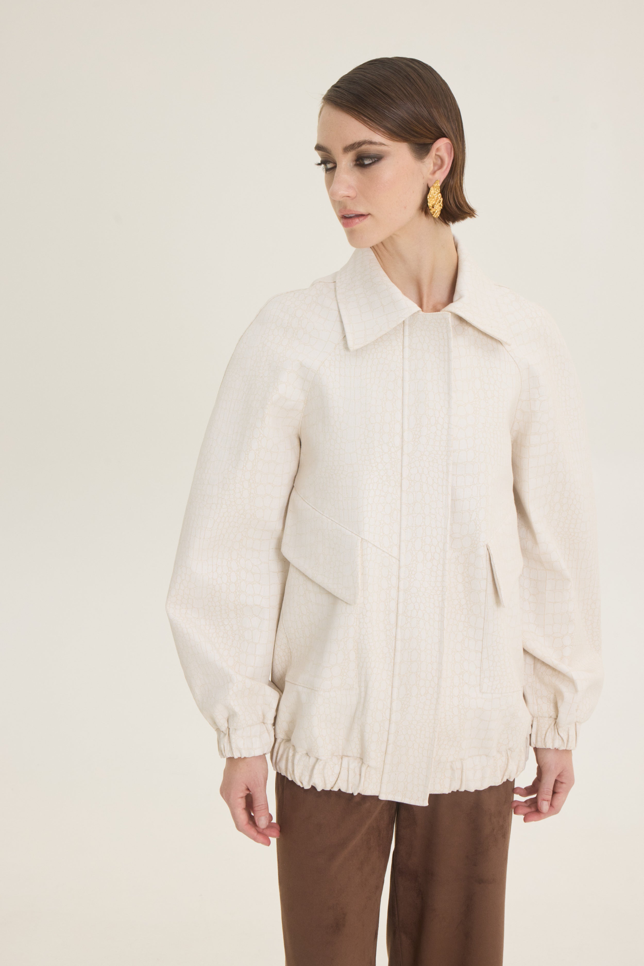 Oversized croco jacket