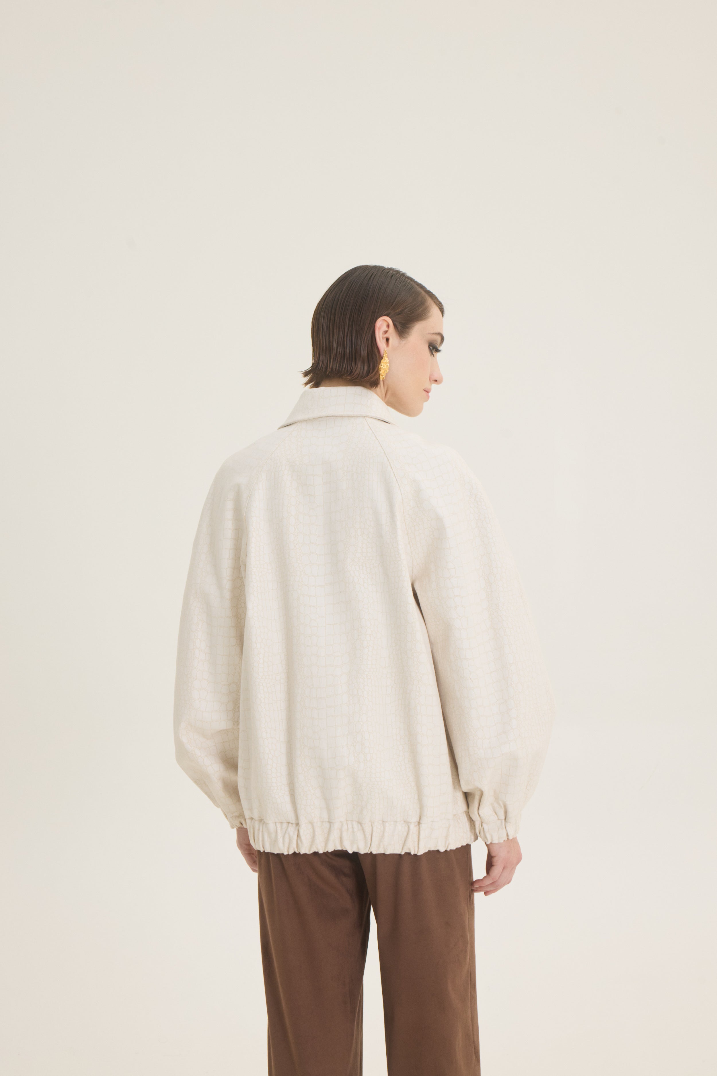 Oversized croco jacket