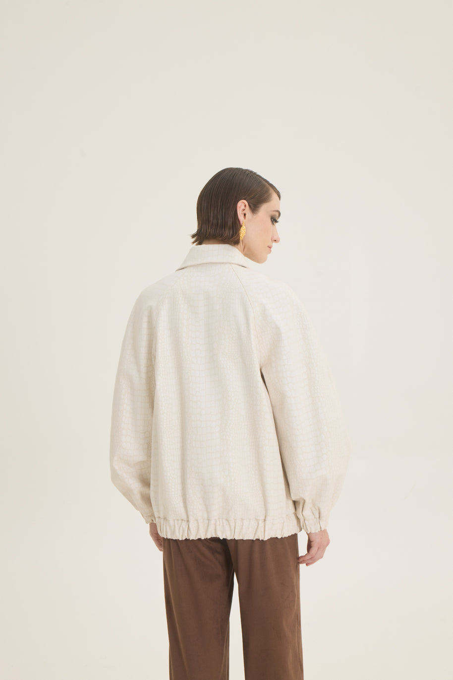Oversized croco jacket