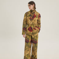 Printed jacket with elastic waist