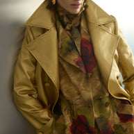 Printed jacket with elastic waist