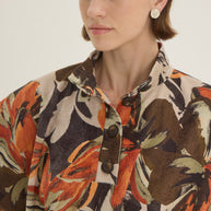 Printed corduroy blouse