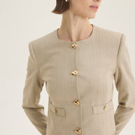 Collarless jacket