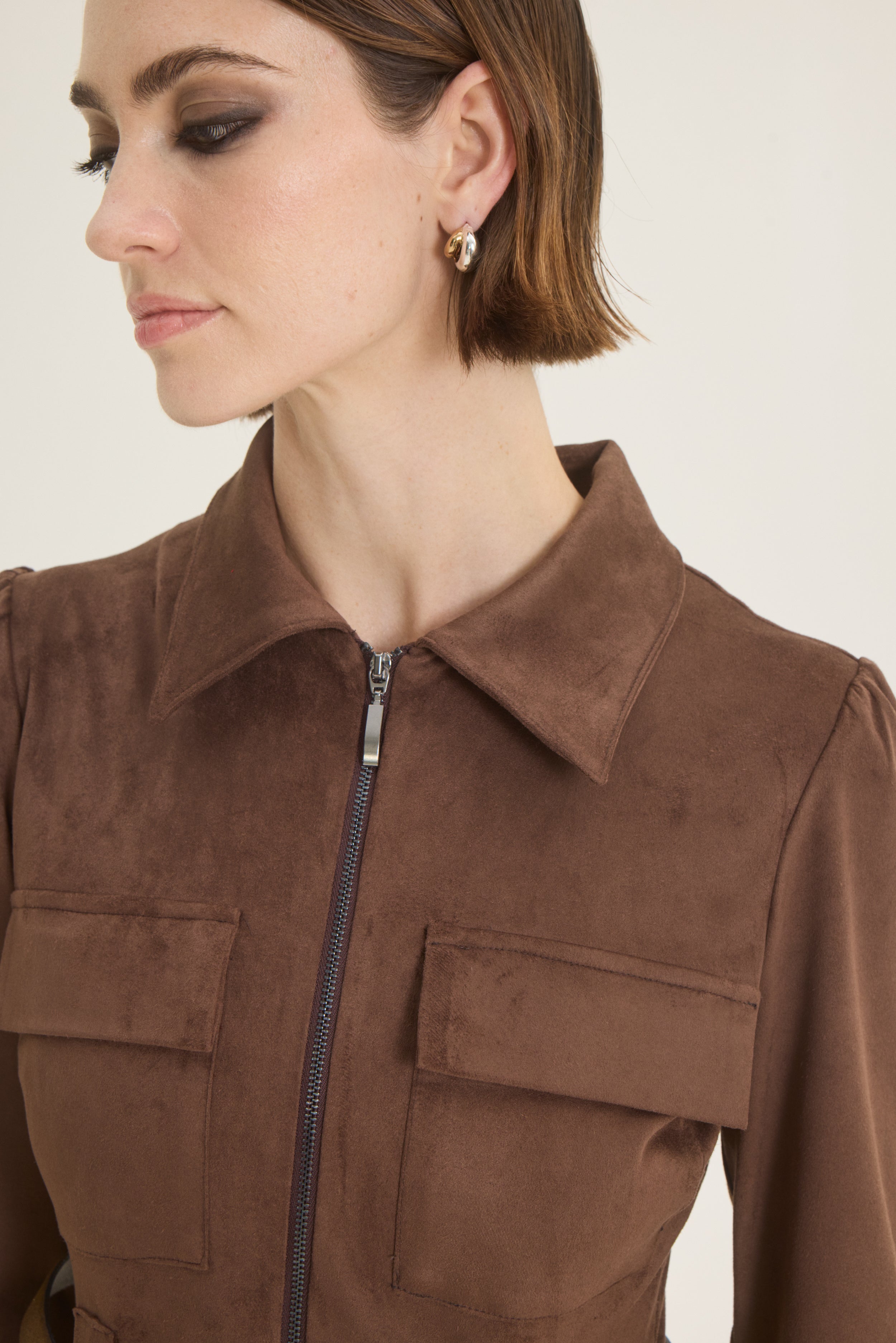 Suede zipped dress