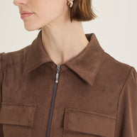 Suede zipped dress