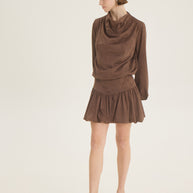 Balloon suede skirt
