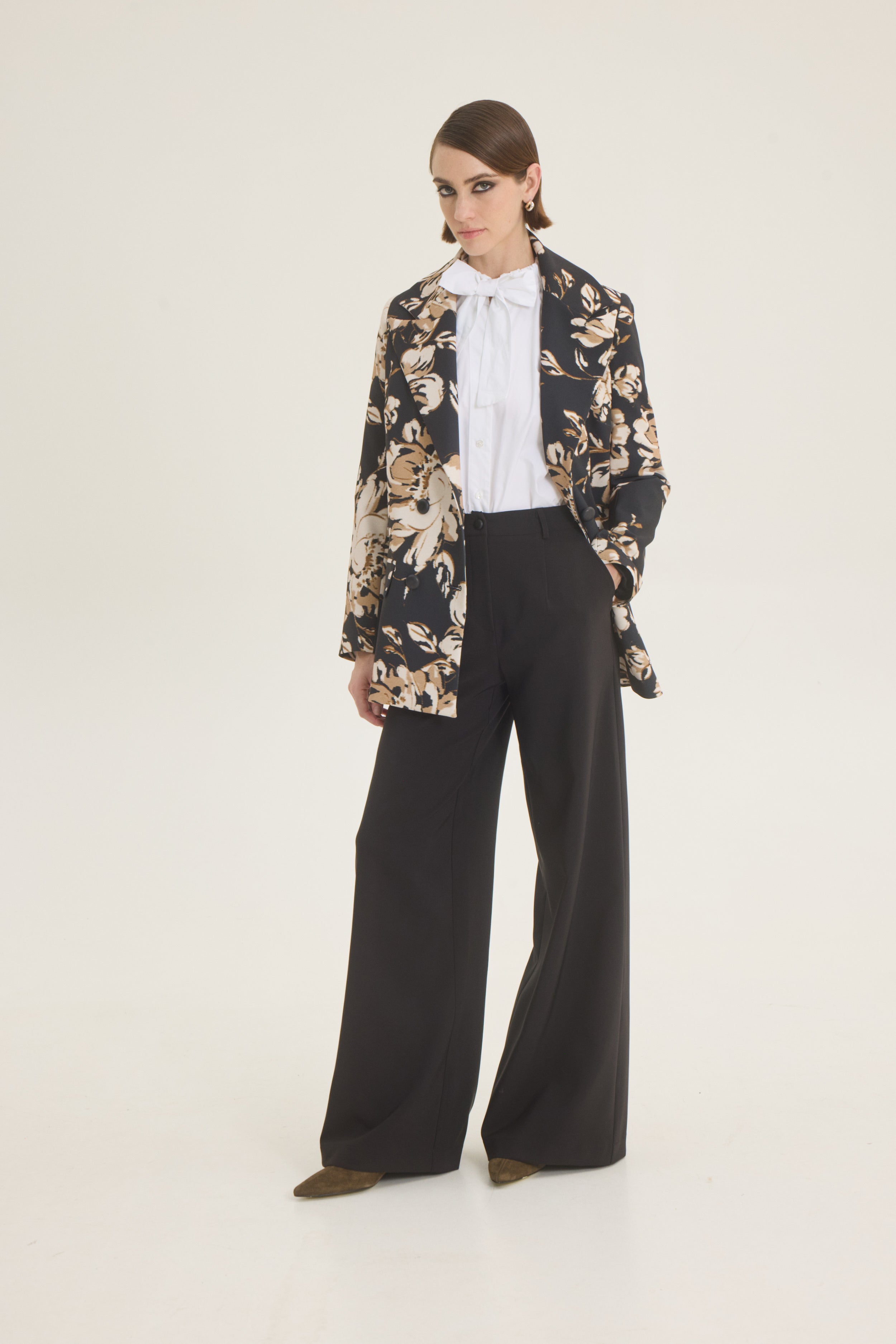Double breasted floral jacket